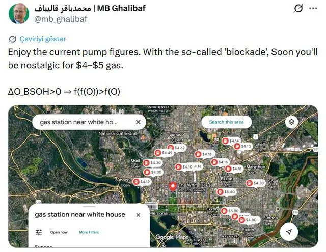İran Meclis Başkanı Galibaf'tan ABD'ye Sert Tepki: Benzini Değerlendirin