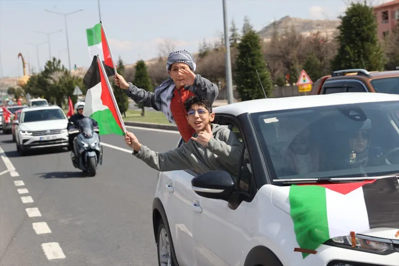 Nevşehir'de Filistin'e destek konvoy düzenlendi