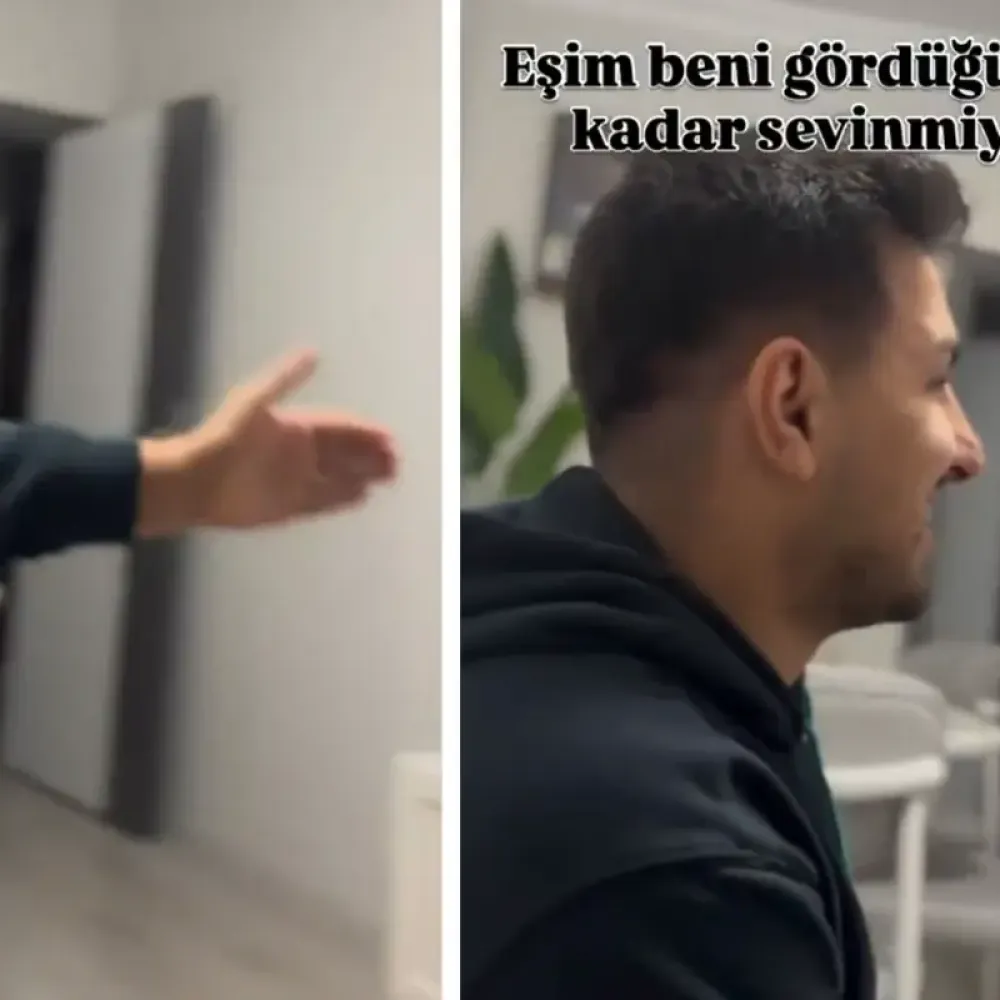 "Eşim beni görünce bu kadar sevinmiyor" diyerek video paylaşıp sitem etti